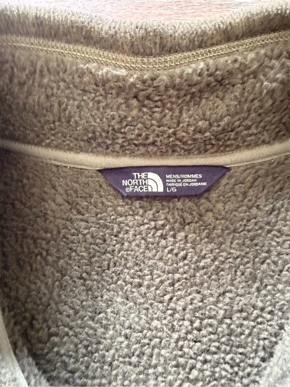 The North Face Men's Olive Green Full-Zip Fleece Jacket with Chest Pocket